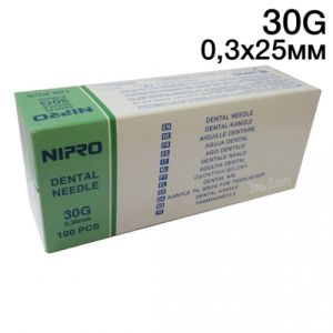 Иглы карпульные NIPRO 25мм х 30G, (Япония)