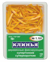 ТОР-1.181 Клинья деревянные супертонкие суперкороткие (оранж.)100 шт.