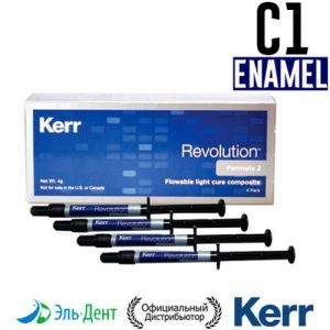 Revolution Formula 2, Эмаль C1 (4 шприца по 1гр + 20 насадок), жидкий композитный материал, 29502, Kerr