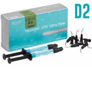 Herculite XRV Ultra Flow цв.D2 (2шпр.х2г, насадки-20шт.), 35415, Kerr