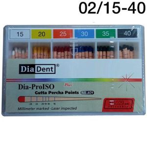 Штифты гуттаперчевые конусные 02 №15-40 (120шт), DiaDent
