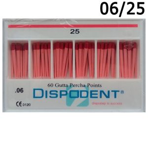 Штифты гуттаперчевые конусные 06 №25 (60шт), Dispodent