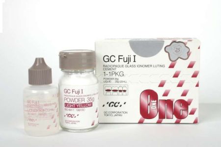 GC Fuji I (Фуджи 1) - стеклоиономерный цемент для фиксации (1-1 PKG, 35г + 25г)