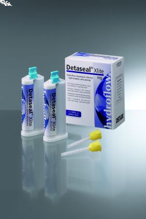 Detaseal hydroflow xlite Regular А-Силик. оттискной мат-л, корр.слой,(2х50мл+12насадок), Detax (Германия)