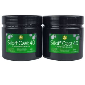 А-силикон Siloff Cast A40H слепочный для снятия оттисков, зеленый, (база 0.5 кг + катализатор 0.5 кг)