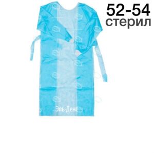 Халат стерильный, хирургический Лайт тип-2 р.52-54, спанбонд пл.42г/м2, рукав на манжете (1шт.) НОВИСЕТ