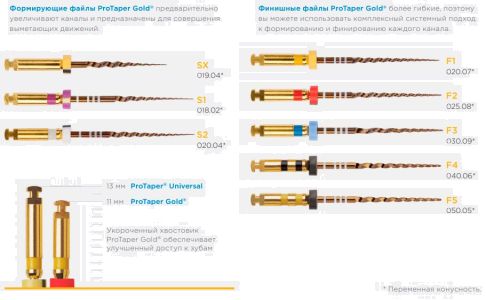 PROTAPER GOLD F1 21MM (Стерильные), 6шт. Maillefer
