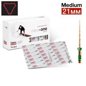 WaveOne Gold Medium 21мм (3 шт.) - реципрокный инструмент эндодонтический в блистерах